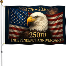 Heavy Duty 3-Ply 250 Anniversary USA Flag 3x5 Ft, 250 Year American Anniversary