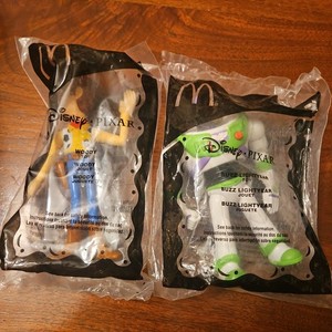 2005 McDonalds Toy Story Sheriff Woody & Buzz Lightyear Figures - Sealed