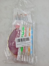 Nail Art Brush 22 Piece Kit Dotting Tools With Makeup Display Board Multicolor