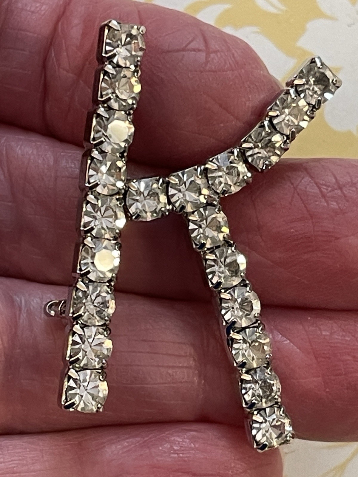 Monogram Initial Letter "K" Prong-set Rhinestone … - image 2