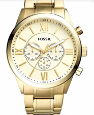 Fossil Damen Chronograph Armbanduhr Edelstahl gold/gold Analog rund