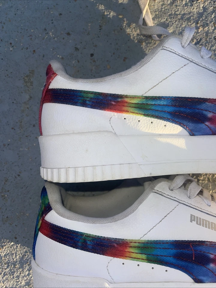 Zapatillas deportivas blancas Puma Carina Rainbow Tie Dye para mujer talla 10 Foto 2 de 4