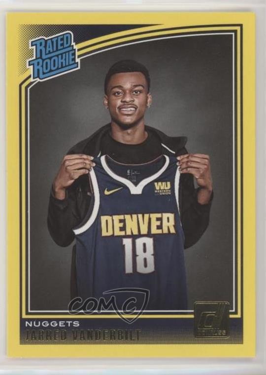 2018-19 Panini Donruss Rated Rookies Yellow Flood Jarred Vanderbilt #151 0b67
