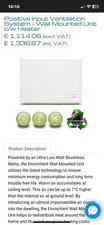 Envirovent ECO PIV Positive Input Ventilation System Wall Mount Unit with heater