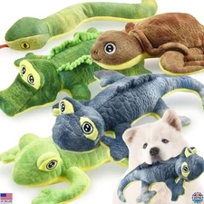 5 Pack Tough Squeaky Plush Dog Toys Assortment, Woodland Chew Toys for Pets