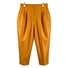 Vintage mustard yellow satin pants with pockets