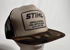 Vintage Stihl Rentals Camouflage Camo Mesh Foam Snapback Trucker Hat Cap Mohr  s