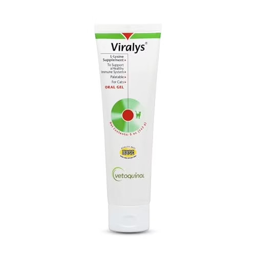 New Vetoquinol Viralys Gel L-Lysine Supplement for Cats, 5oz