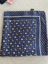 Unbranded Blue Animal Print Silk Pocket Square