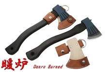 Kanetsune Knives Seki Japan KB-157 Danro Burned Wood Finish Handle Hatchet Axe