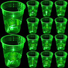 24 Pcs Glow St.Patrick'S Day Cups,St.Patrick'S Day Party Supplies,Shamrock Party