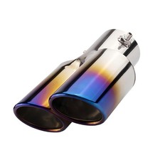 Car Dual Exhaust Tip, 2.5" Stainless Steel Straight Muffler Tailpipe Accessor...