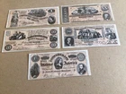 Lot Five (5) 1962 Topps  Civil War News Currency $1 $10 $20 and $100