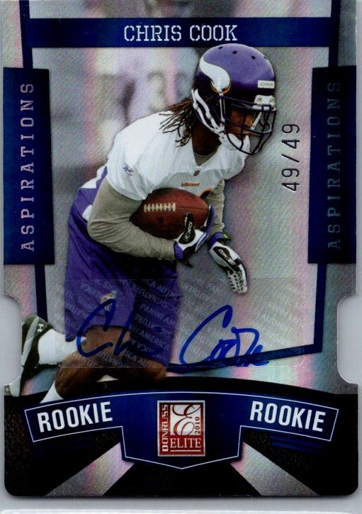 Chris Cook Donruss Elite #196 Status-Autograph