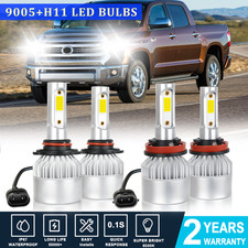 For Toyota Tundra 2007-2013 2-Sides LED Bulbs Headlights Hi/Lo Beam Light 4pcs
