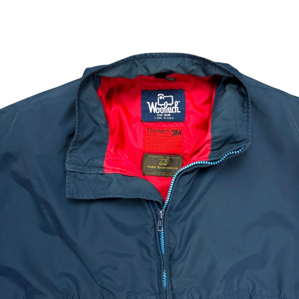 Vintage Woolrich Mens 3M Thintech Lined Bomber Jacket Size Large Navy Blue USA - Image 3 of 4