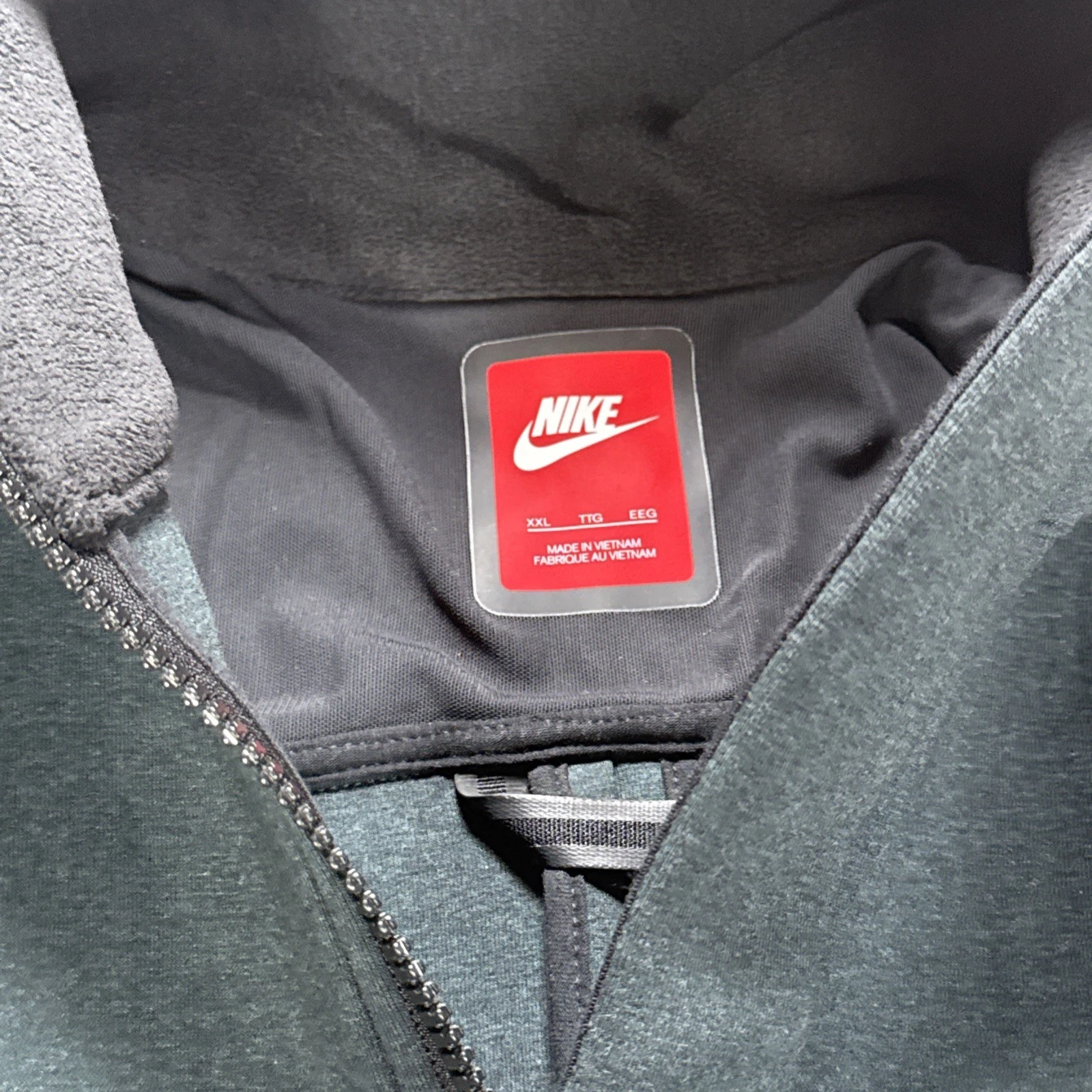 Nike Tech Fleece Parka Jacket Men Size XL Gray Full Zip Long - product detail image 3