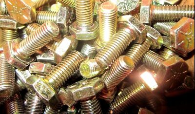 100 5/16-24 X 3/4 Fine Thread Hex Head Cap Screws Grade 8 Zinc Yellow