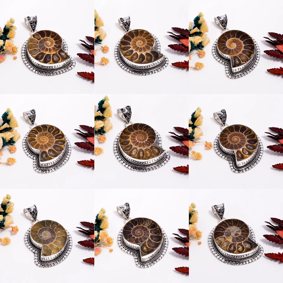 Винтажные ювелирные изделия ручной работы с аммонитом.925 посеребренный кулон (40 штук) - Изображение 4 из 4
