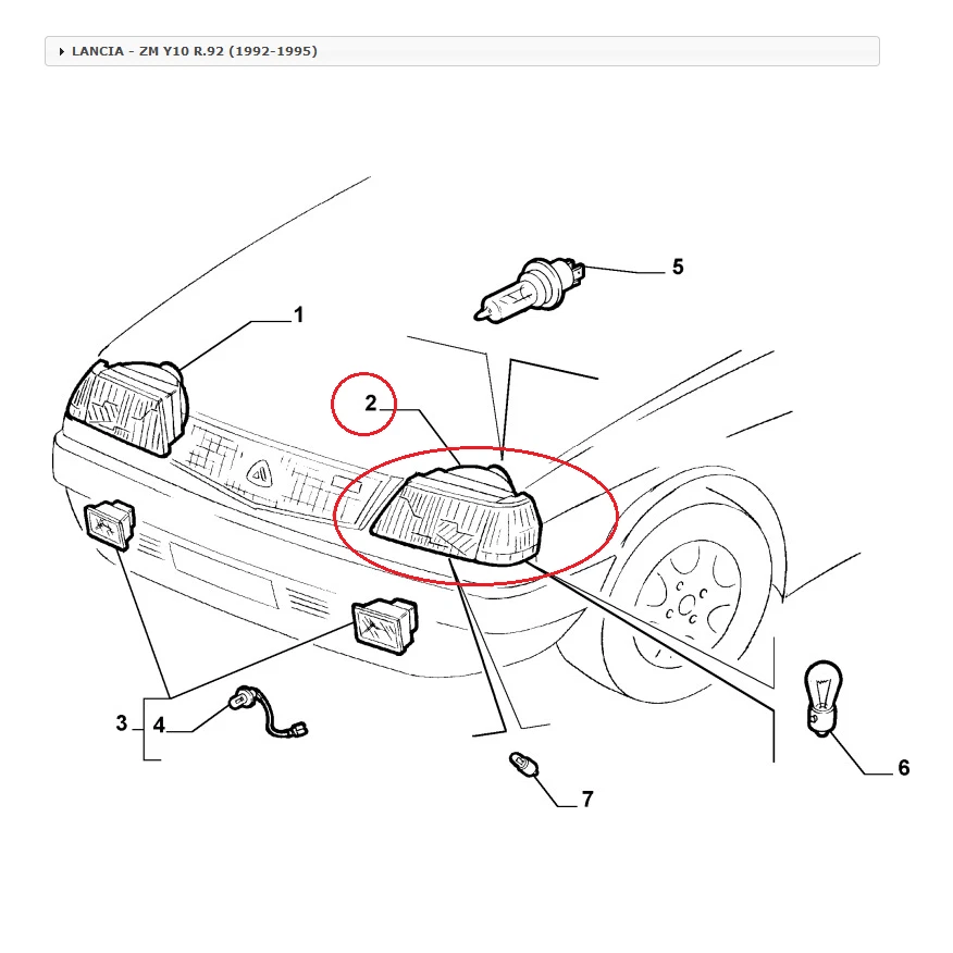 FARO LUCE ANTERIORE SINISTRO LANCIA Y10 DEPO PER 7717887 - Imagem 2 de 4