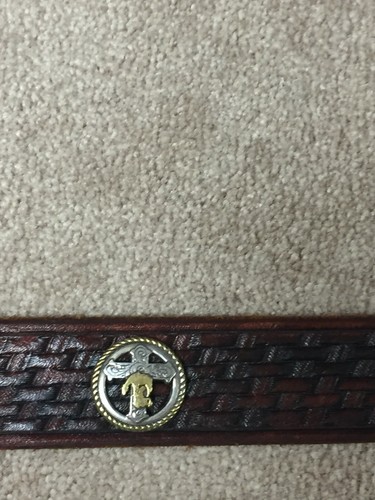 Western Style Custom Made Belt by Bill Meyers very nice Buckle and custom conch - Picture 8 of 11
