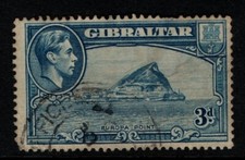 Gibraltar 1938 1951 King George VI 3d  perf 13 SG125b Used