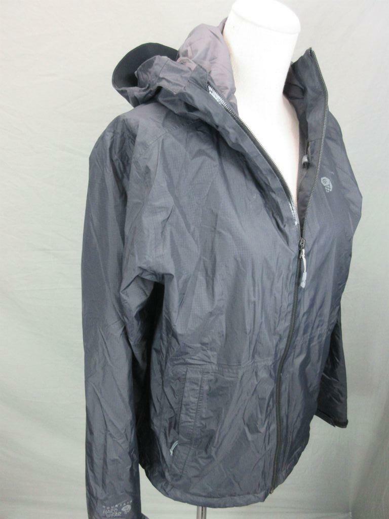 MOUNTAIN HARDWEAR SIZE S MENS BLACK FULL ZIP HOODED WINDBREAKER JACKET