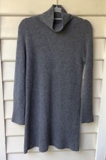 Everlane Grey Jumper Wool Yak Mix S 10 Long Tunic Fluffy Knit Dress Mock Neck