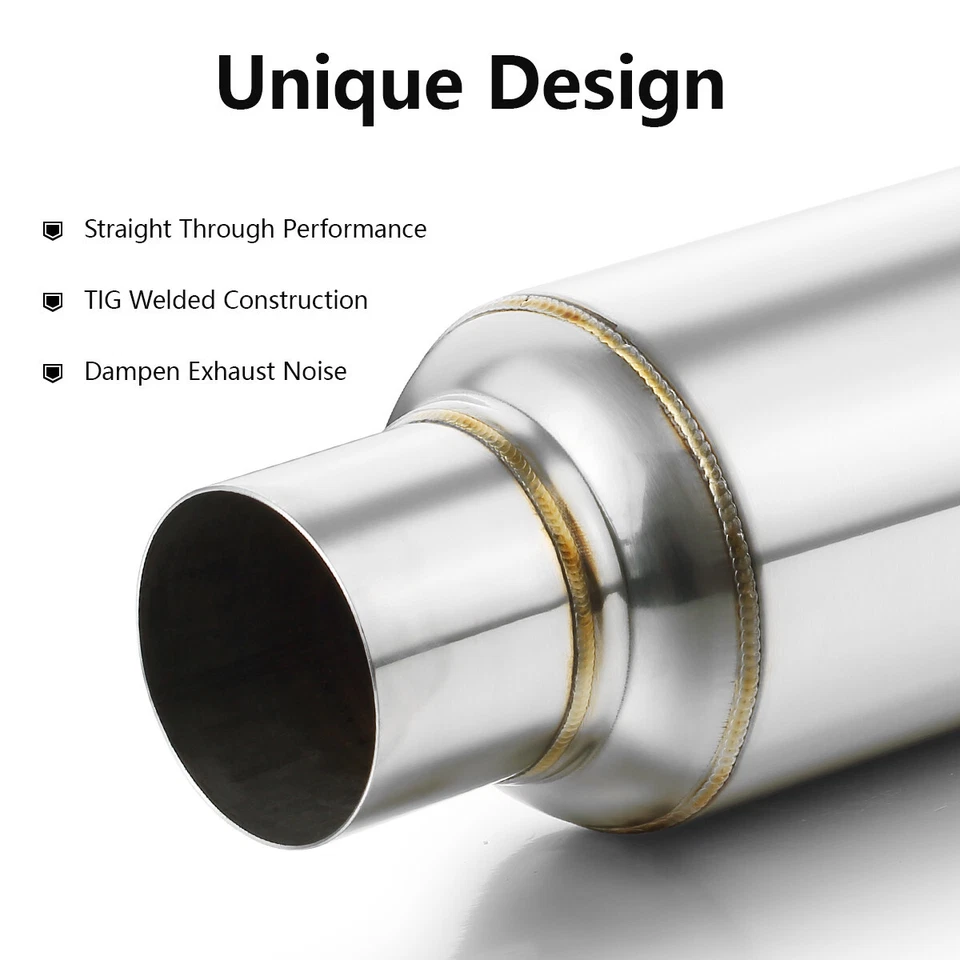 Pair 2.5" In/Out 12"L Exhaust Muffler Resonator Stainless Steel For Lexus IS250 - Image 4 of 4