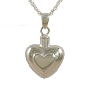 Memorial Heart Cremation Necklace Urn ash jewelry sterling silver .925