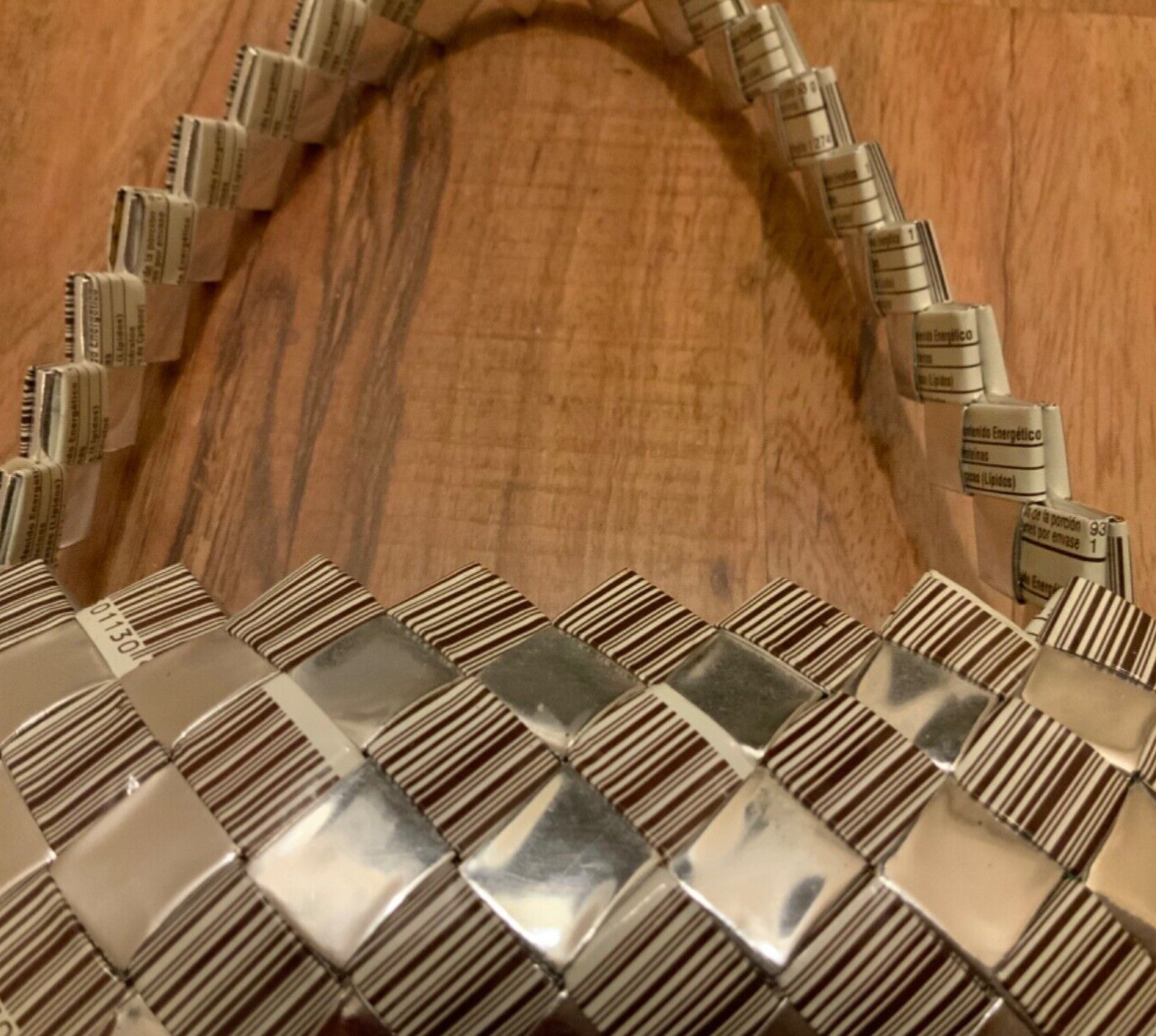 Mini Top Single Handle Silver Triangle Pattern Re… - image 7