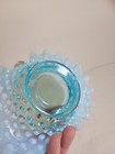 Fenton Blue White Opalescent Hobnail French Small Basket 6" Ruffled Low Profile — photo 7