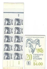 R55 USA BK142 (1949a) complete booklet of 20 Big Horn sheep stamps animals