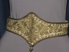 Antique Metallic Gold Embroidered Middle Eastern Belt / Perfect for Edwardian