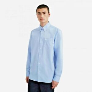 Fred Perry L/S Oxford Shirt-Light Smoke
