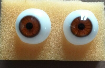 LAUSCHA GLASS HAND BLOWN DOLL EYES IN BROWN VARIETY OF SIZES