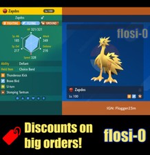 6IV Shiny Galarian Zapdos Pokemon Scarlet and Violet
