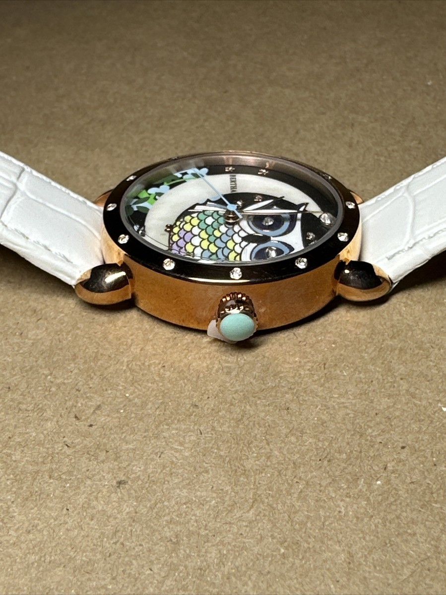 Bertha Ashley Owl MOP Dial White Leather Women display picture 3