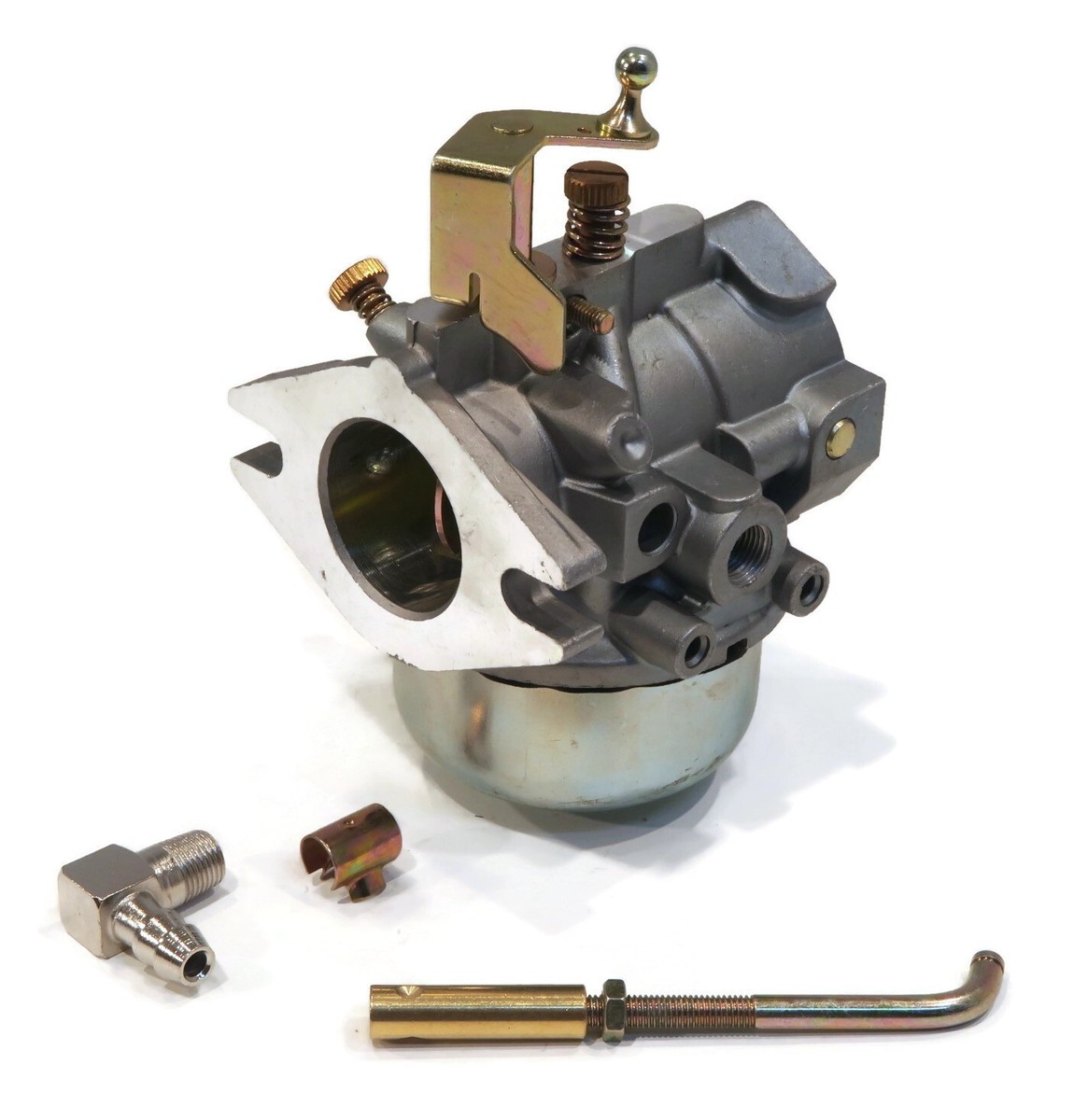 Carburetor with Fuel Elbow Fitting & Choke Lever Assembly for 