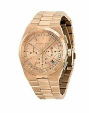 NEW MICHAEL KORS CHANNING ROSE GOLD TONE,CHRONO DIAL BRACELET WATCH MK5927