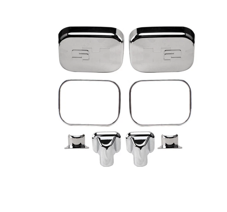 Cubierta protectora de cubierta de espejo retrovisor lateral ABS cromado 8 piezas para Hummer H2 02-2005 Foto 2 de 4