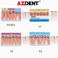 Dental Root Canal Gutta Percha Points F1 F2 F3 Obturating Tips 60pcs/Box AZDENT 