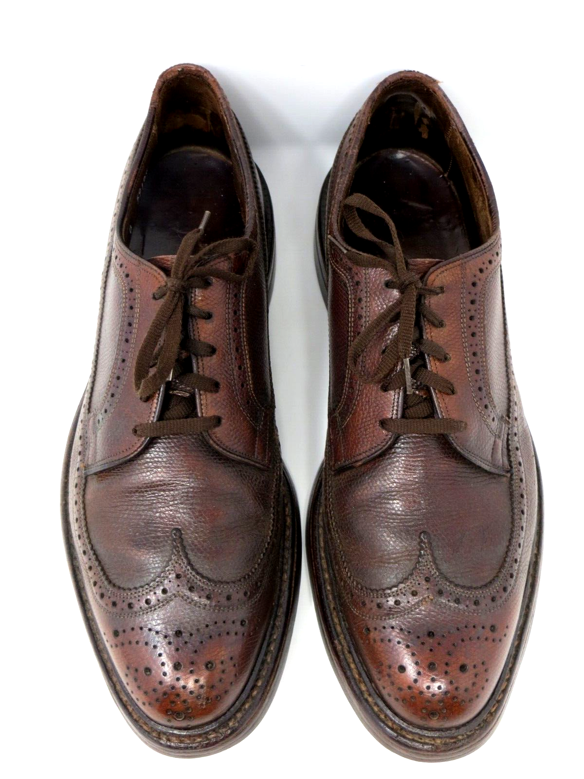 SAOLA Vintage ALLEN EDMONDS MacNeil Pebble Leather 9 B punta alare ad ala lunga 9157 Brogue Derby