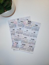 Year At A Glance Calendar Stickers Rustic and Flowers Design