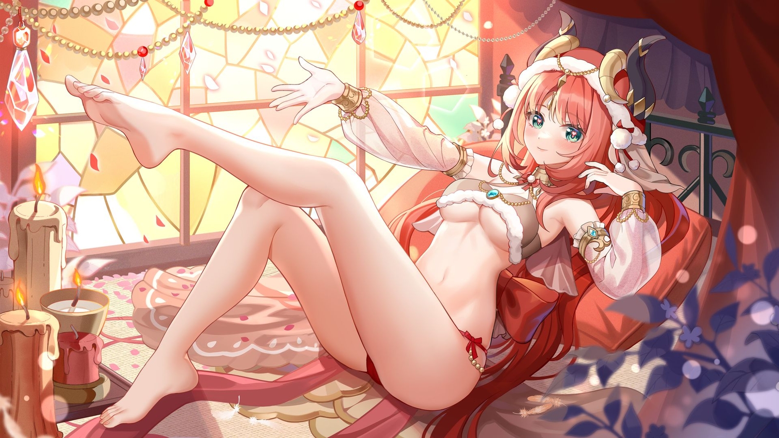 Anime girls  nilou feet genshin impact heart eyes Playmat Gaming Mat Desk