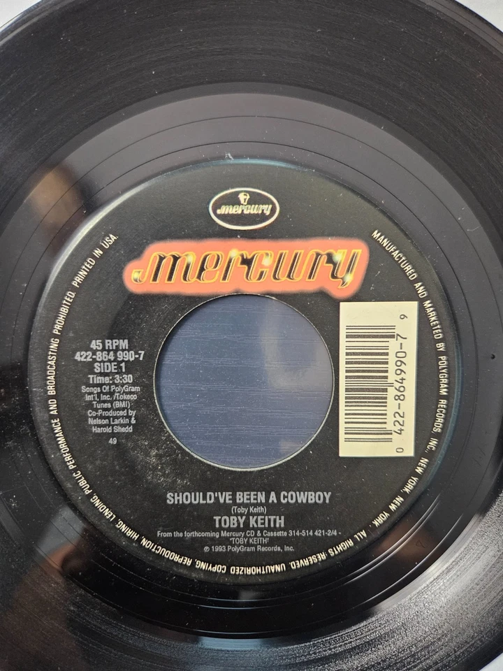Toby Keith 45 Should've Been A Cowboy / Some Kinda Good Kinda Hold On Me - Image 4 of 4