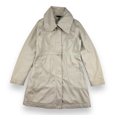 Patagonia Damen Fleece gefütterte Jacke Polartec Khaki Fischgrät Small Mantel