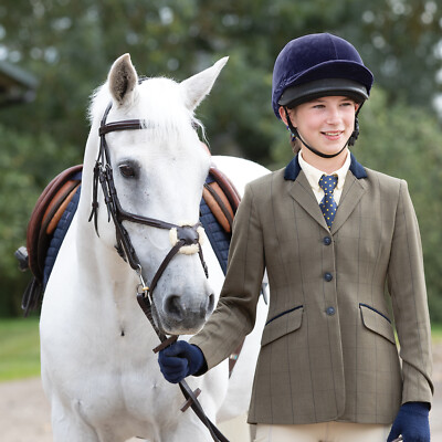 Equetech Junior Kind Bellingham Tweed Hacking Show Reitjacke Brustumfang 22''-34''