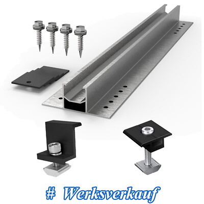Photovoltaik Solarpanel Halterung Schiene Trapezblechdach Befestigung 0% MwSt.