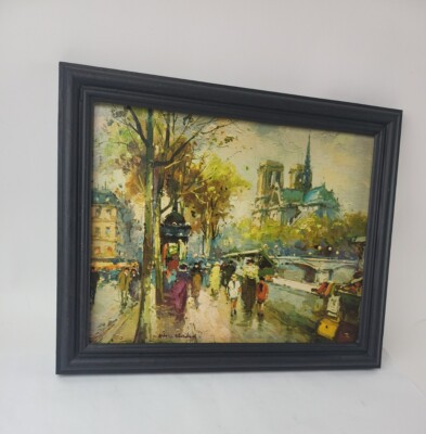 Paris Street Scene'' Ater Antoine Blanchard *Framed 16x13.